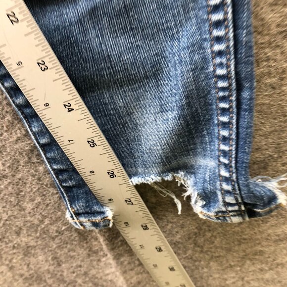 Madewell 10'' High Riser Skinny Skinny Jeans Womens 27 Blue Exposed Button Fly - Picture 9 of 11